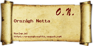 Országh Netta névjegykártya